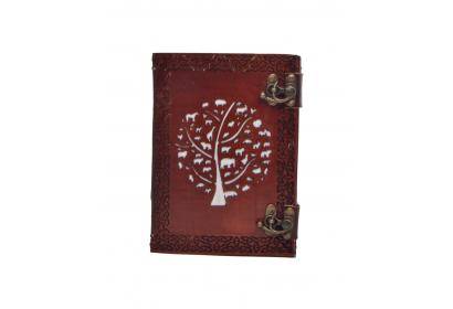 Vintage Genuine New Design Cut Work Leather Journal Embossed Round Tree Of Life Notebook